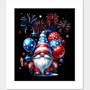 4th Of July Patriotic Gnomes Sunglasses American Fireworks Posters and Art